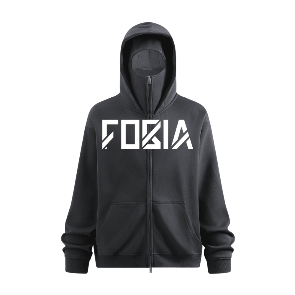 Fobia Zipup Hoodie With Built In Facemask
